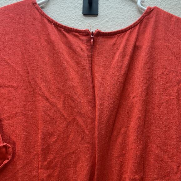 For Cynthia SZ M Linen Blend Maxi Dress Lagenlook Coastal Cottagecore Flutter - Picture 8 of 13